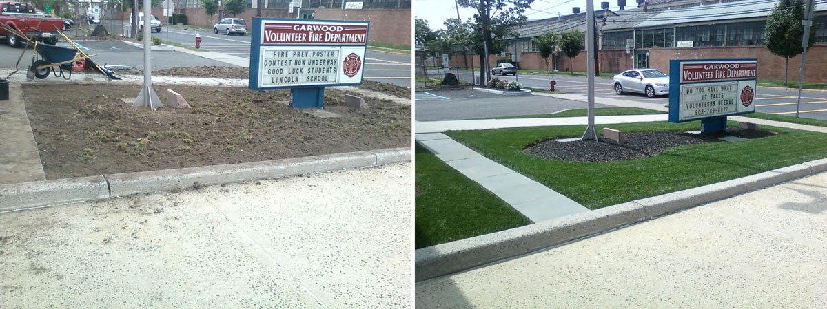 Garwood Fire Department Landscaping - Before & After