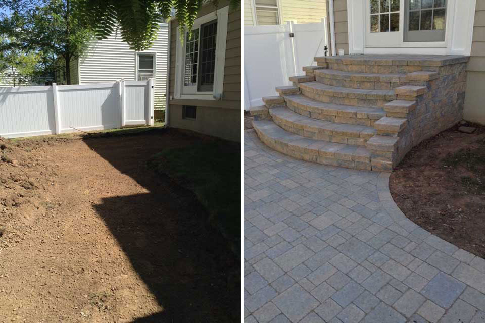 Patio with Staircase - Before & After